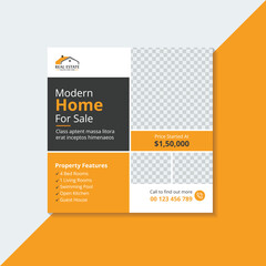 Modern Home For Sale Real Estate Social Media Post Banner Template, Social Media Banner Post template, luxury real estate Banner template design.