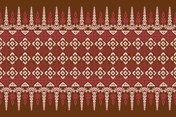 Ikat seamless pattern, geometric design, motif ethnic handmade, Ikat ethnic tribal, boho colors seamless wallpaper. Ethnic Ikat abstract background art, greeting cards, printing products.