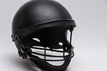 Fototapeta premium Man with helmet in white and on white . safety protection concept. footballer sports helmet in white on a . a man sports a helmet in white on a lifestyle.