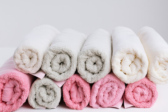 Rolled White Towels Bilder Stock Fotos Videos. Adobe Stock