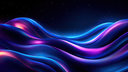 Abstract Blue and Purple Liquid Waves