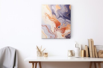 Horse marble acrylic pour painting abstract canvas.