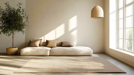 Minimalist Living Room with Clean Lines and Natural Light