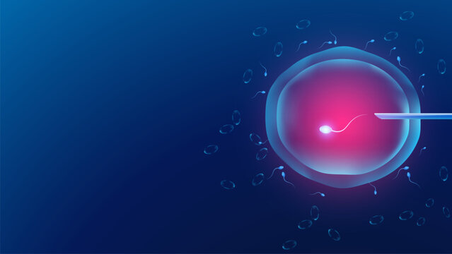 Artificial insemination human technology background blue vector editable