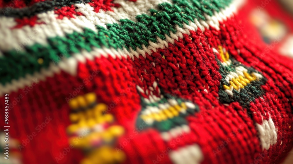 Canvas Prints Cozy Knit Christmas Sweater Close-Up