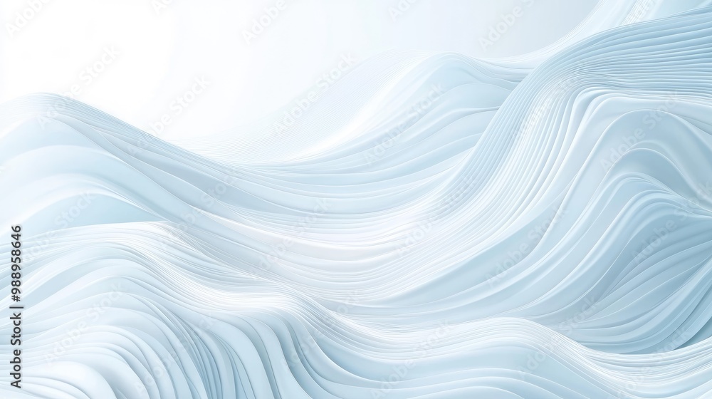 Poster abstract white-light blue gradient with dynamic wave patterns, adding a fresh and vibrant feel to ec