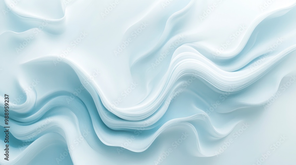 Poster dynamic white and light blue gradient with fluid wave patterns, creating a fresh and vibrant backdro