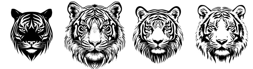 Tiger head logo icon, on an isolated background, EPS