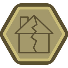 Cracked House Icon Design