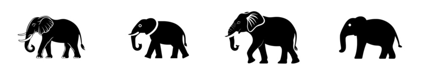 Element for children's products depicting a cute cartoon elephant