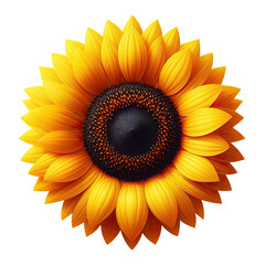 sunflower isolated on transparent background, png image.