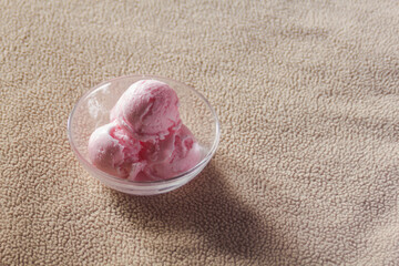 Iceream Strawberry in glass still life