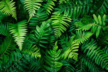 Tropical green leaves background, nature and environment concept design.