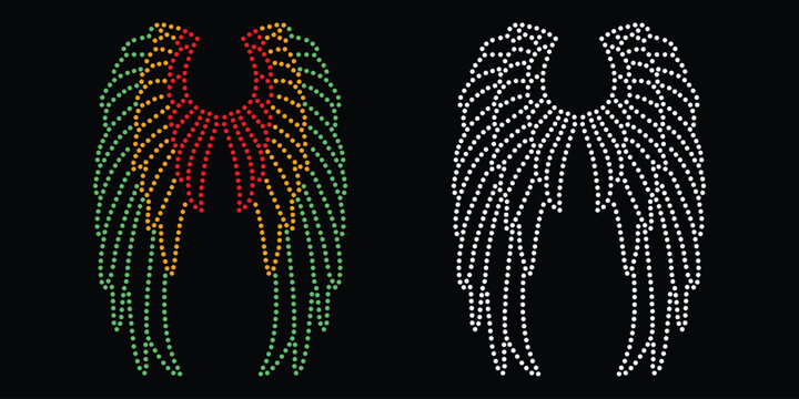 Wings Rhinestone Design, Rhinestone Design, Royalty-Free Images, Rhinestone Pattern, rhinestone design patterns, Stone design, Rhinestone design for T-shirt