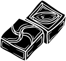 cocoa illustration sweet silhouette chocolate logo dark icon dessert outline food gourmet candy bar snack piece ingredient delicious cacao shape for vector graphic background