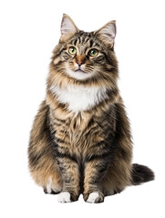 Joyful Norwegian Forest Cat on Isolated Background
