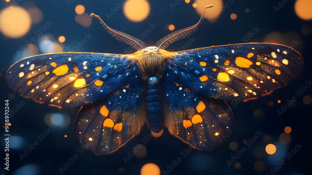 Poster A  Glowing  Butterfly  with  Intricate  Patterns  in  the  Dark