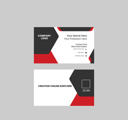 Red and white modern business card template.