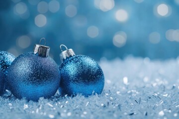 blue christmas backgroun with copy space