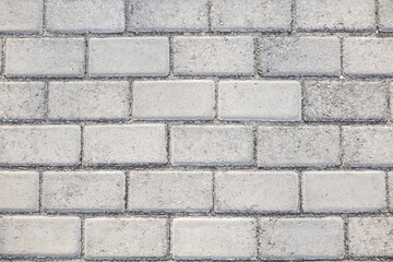 A close-up of a gray brick pavement, perfect for backgrounds or textures. ideal for adding a touch of urban realism to designs.