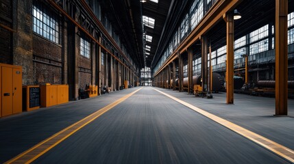 Fototapeta premium Spacious Industrial Interior with Raw Design Elements