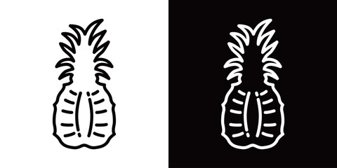 パイナップルの断面のシンプルなラインアイコン