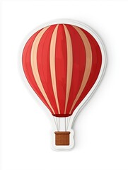 Obraz premium Hot air balloon, white isolate background