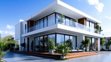 Fototapeta premium Modern Architectural Design of a Bright Home Exterior