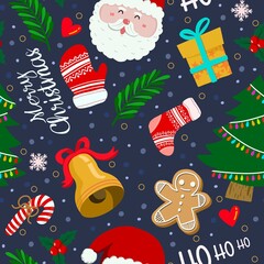 Christmas seamless pattern  winter celebration design
