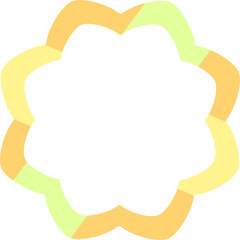 花形のフレーム　三色　オレンジ