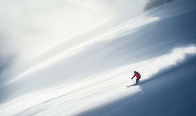 Snowboard - mężczyzna zjeżdżający z góry na desce snowboardowej.