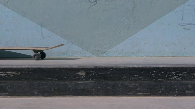 Skateboard slow place for inscription motion video 