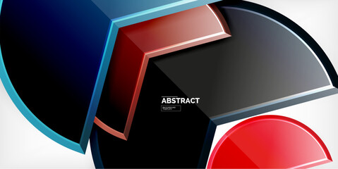 Glass reflective geometric round shapes background. Vector Illustration For Wallpaper, Banner, Background, Card, Book Illustration, landing page