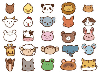 Obraz premium 手描きの動物の顔
