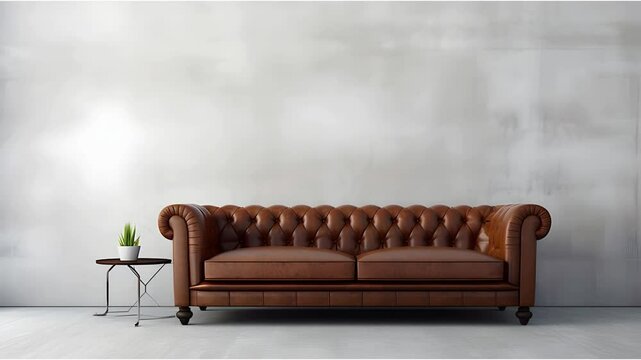 MINIMAL WALL WITH LEATHER CHAIR