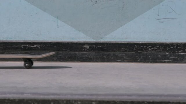 Skateboard slow place for inscription motion video 