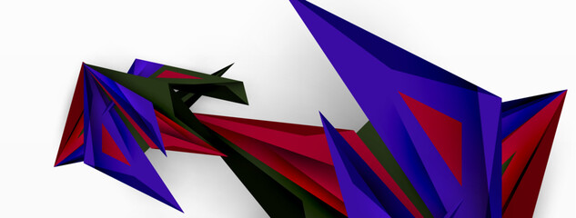 Minimal geometric abstract background. Low poly dynamic triangle design. Trendy techno business template for wallpaper, banner, background or landing