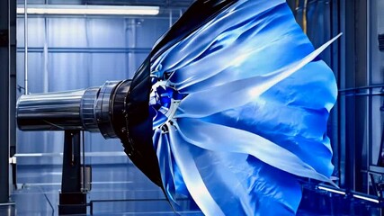 A futuristic jet engine showcasing advanced aerodynamic design and technology.