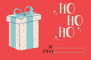 Flat vector illustration of new year card. Christmas greeting card. Universal modern art templates.Gift wrapping.