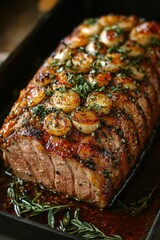  R&ocirc;ti de Porc: A classic French roasted pork loin, usually seasoned with herbs and garlic.