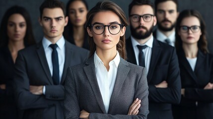 Suited office workers concept illustration