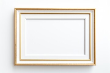 Fototapeta premium Minimal white and gold backgrounds frame white background.