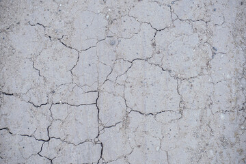 close-up image showcasing a vast expanse of severely cracked, dry earth. The cracks form an intricate network, weaving and branching across the surface, creating a textured and weathered appearance.