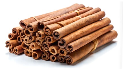 Cinnamon sticks isolated on transparent background