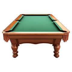 Pool Billiards Table front view full length isolated on white background