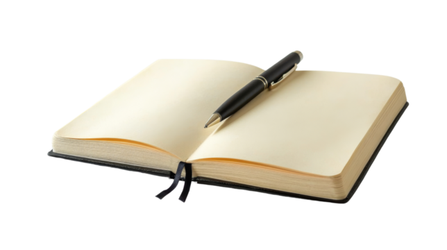 Open Notebook with Pen.