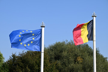 Drapeau UE europe europeen belge Belgique