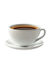 Fototapeta premium Coffee cup with saucer, isolated on white background.