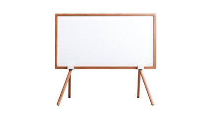 Whiteboard on stand, ideal for presentations and teaching. isolated on white background.