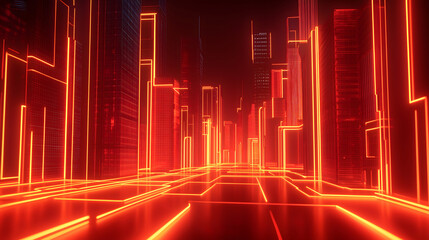 Cyberpunk Neon City Street